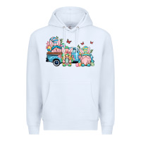 White Easter gnomes truck Premium Hoodie - OliviaCreatesArt