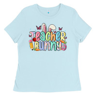 Baby Blue teacher bunny Ladies Tee - MaliasSmallBusiness