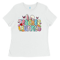 White teacher bunny Ladies Tee - MaliasSmallBusiness