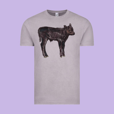 Black Angus Calf Illustrations Vintage Tee Designed By Lillyallendesigns