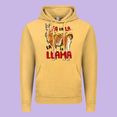 Christmas Llama Vintage Hoodie Designed By Lillyallendesigns