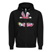 Black Easter bunny name frame Zipper Hoodie - OliviaCreatesArt