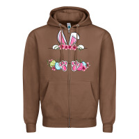 Chestnut Easter bunny name frame Zipper Hoodie - OliviaCreatesArt