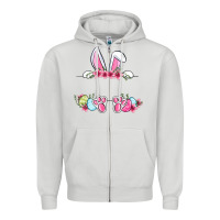 Dove Grey Easter bunny name frame Zipper Hoodie - OliviaCreatesArt