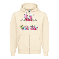 Sandshell Easter bunny name frame Zipper Hoodie - OliviaCreatesArt