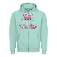 Seafoam Easter bunny name frame Zipper Hoodie - OliviaCreatesArt