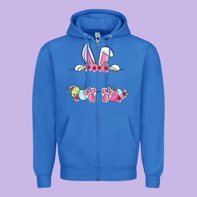 Easter Bunny Name Frame Zipper Hoodie Designed By Oliviacreatesart