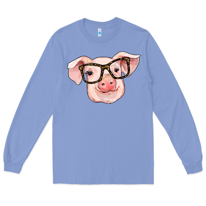 Pig With Glasses Long Sleeve Tee by RanaPortraitStore | Teevron
