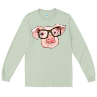 Matcha pig with glasses Long Sleeve Tee - RanaPortraitStore
