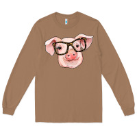 Toasted Coconut pig with glasses Long Sleeve Tee - RanaPortraitStore