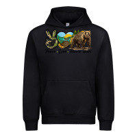 Black Peace Love Brown Bear Urban Hoodie - LillyAllenDesigns