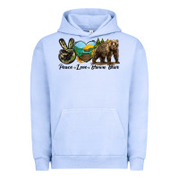 Pigment Grape Ice Peace Love Brown Bear Urban Hoodie - LillyAllenDesigns