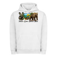 Pigment Lunar Rock Peace Love Brown Bear Urban Hoodie - LillyAllenDesigns