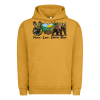 Pigment Peanut Butter Peace Love Brown Bear Urban Hoodie - LillyAllenDesigns