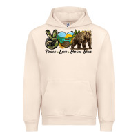 Sandshell Peace Love Brown Bear Urban Hoodie - LillyAllenDesigns