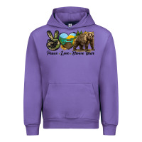 Tulip Peace Love Brown Bear Urban Hoodie - LillyAllenDesigns