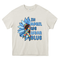 Cream in april we wear blue Heavy Core Tee - MaliasSmallBusiness