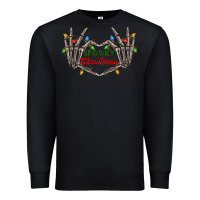 Black spooky christmas skeleton hands Premium Sweatshirt - FaDigitalArtStudio