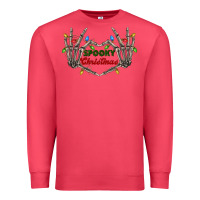 Cardinal spooky christmas skeleton hands Premium Sweatshirt - FaDigitalArtStudio