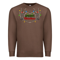 Chestnut spooky christmas skeleton hands Premium Sweatshirt - FaDigitalArtStudio