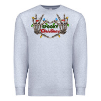 Heather Grey spooky christmas skeleton hands Premium Sweatshirt - FaDigitalArtStudio