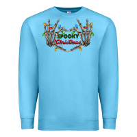 Ocean Blue spooky christmas skeleton hands Premium Sweatshirt - FaDigitalArtStudio