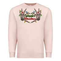 Pale Pink spooky christmas skeleton hands Premium Sweatshirt - FaDigitalArtStudio