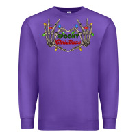 Purple spooky christmas skeleton hands Premium Sweatshirt - FaDigitalArtStudio