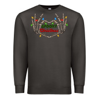 Smoke spooky christmas skeleton hands Premium Sweatshirt - FaDigitalArtStudio
