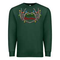 Sports Green spooky christmas skeleton hands Premium Sweatshirt - FaDigitalArtStudio