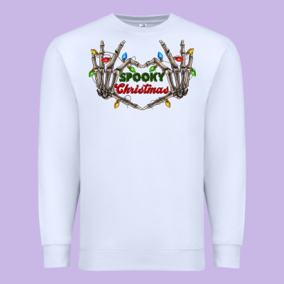 Spooky Christmas Skeleton Hands Premium Sweatshirt Designed By Fadigitalartstudio