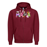 Burgundy Easter mama Zipper Hoodie - OliviaCreatesArt