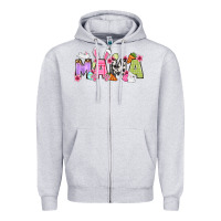 Heather Grey Easter mama Zipper Hoodie - OliviaCreatesArt