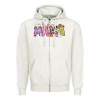 Oatmeal Heather Easter mama Zipper Hoodie - OliviaCreatesArt