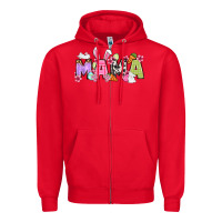 Red Easter mama Zipper Hoodie - OliviaCreatesArt