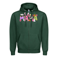 Sports Green Easter mama Zipper Hoodie - OliviaCreatesArt