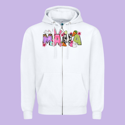 Easter Mama Zipper Hoodie Designed By Oliviacreatesart