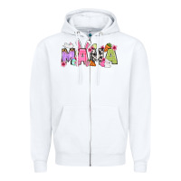 White Easter mama Zipper Hoodie - OliviaCreatesArt