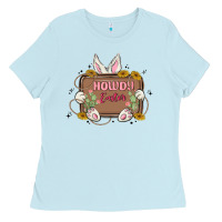 Baby Blue howdy easter Ladies Tee - MaliasSmallBusiness
