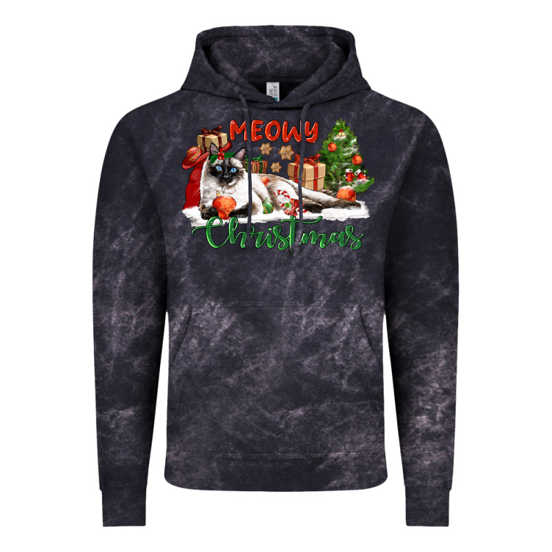 Siamese Cat Meowy Christmas Vintage Hoodie by LillyAllenDesigns | Teevron