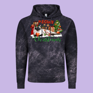 Siamese Cat Meowy Christmas Vintage Hoodie Designed By Lillyallendesigns