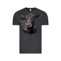 Vintage Black Black Angus Cow Illustrations Vintage Tee - LillyAllenDesigns