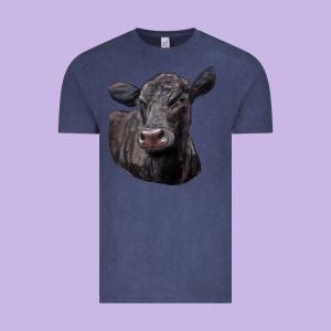 Black Angus Cow Illustrations Vintage Tee Designed By Lillyallendesigns