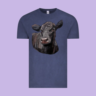 Black Angus Cow Illustrations Vintage Tee Designed By Lillyallendesigns