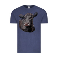 Vintage Denim Black Angus Cow Illustrations Vintage Tee - LillyAllenDesigns