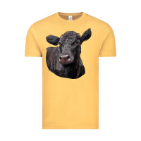 Vintage Mustard Black Angus Cow Illustrations Vintage Tee - LillyAllenDesigns