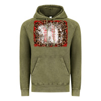 Vintage Olive baseball leopard background Vintage Hoodie - RanaPortraitStore