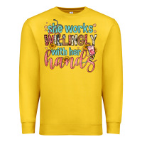 Lemon she works willingly with her hands Premium Sweatshirt - FaDigitalArtStudio