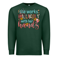 Sports Green she works willingly with her hands Premium Sweatshirt - FaDigitalArtStudio