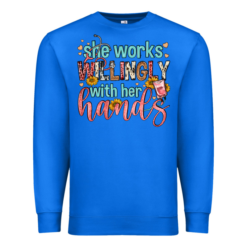 She Works Willingly With Her Hands Premium Sweatshirt by FaDigitalArtStudio | Teevron
